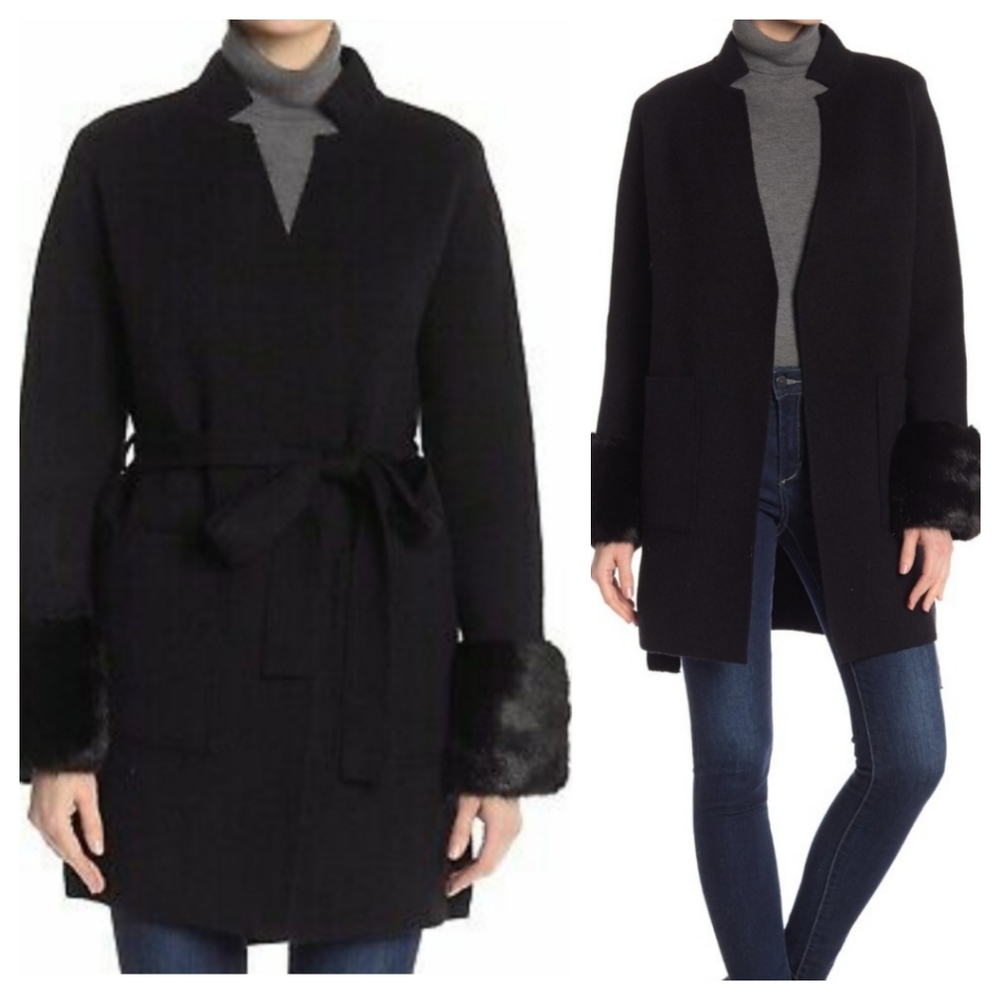 Love Token | Faux Fur Cuffed Knit Jacket